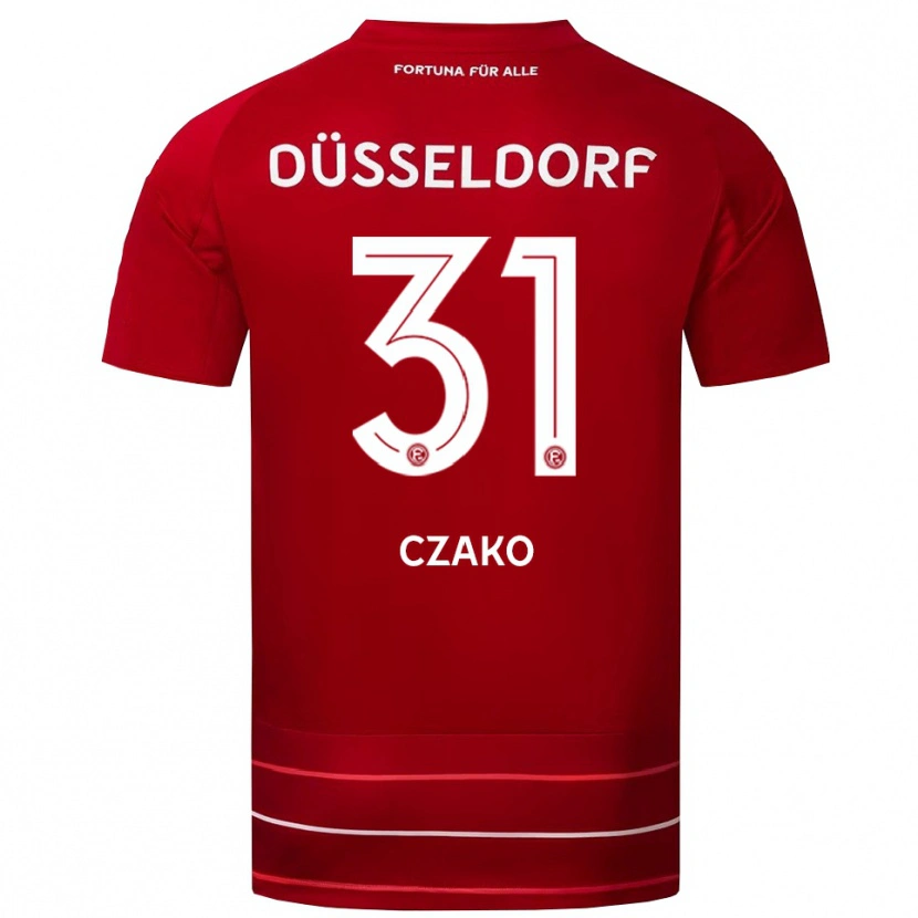 Danxen Kinderen Milán Czakó #31 Rood Wit Thuisshirt Thuistenue 2025/26 T-Shirt