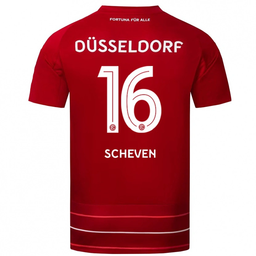 Danxen Kinderen Josua Scheven #16 Rood Wit Thuisshirt Thuistenue 2025/26 T-Shirt