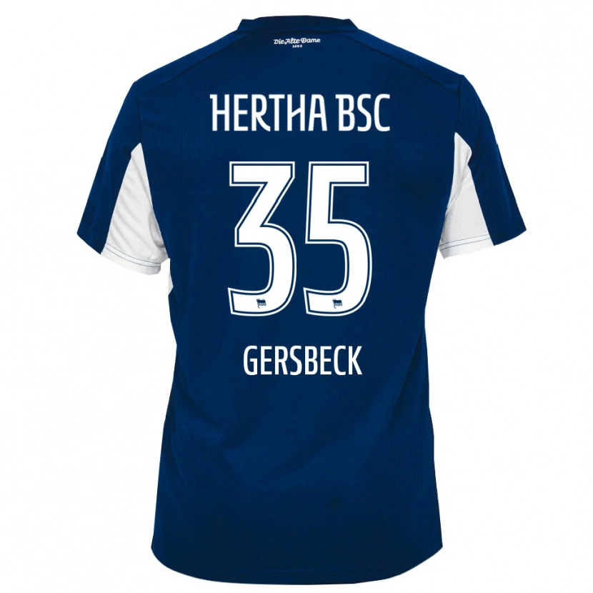 Danxen Kinderen Marius Gersbeck #35 Wit Blauw Thuisshirt Thuistenue 2025/26 T-Shirt