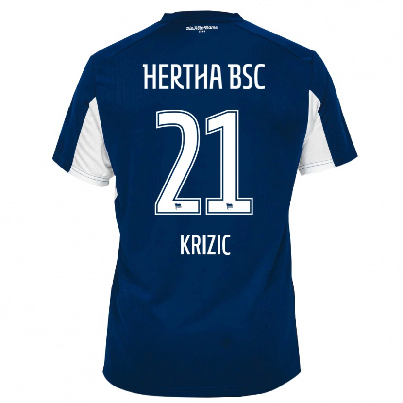 Danxen Kinderen Ivan Krizic #21 Wit Blauw Thuisshirt Thuistenue 2025/26 T-Shirt