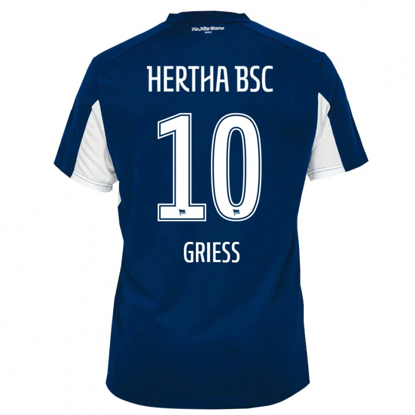 Danxen Kinderen Stephan Grieß #10 Wit Blauw Thuisshirt Thuistenue 2025/26 T-Shirt