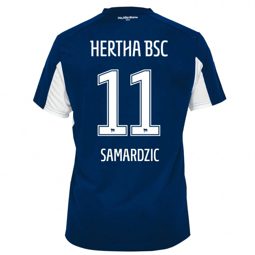 Danxen Kinderen Tadija Samardzic #11 Wit Blauw Thuisshirt Thuistenue 2025/26 T-Shirt