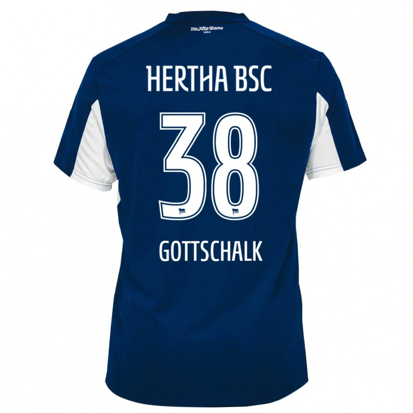 Danxen Kinderen Julius Gottschalk #38 Wit Blauw Thuisshirt Thuistenue 2025/26 T-Shirt