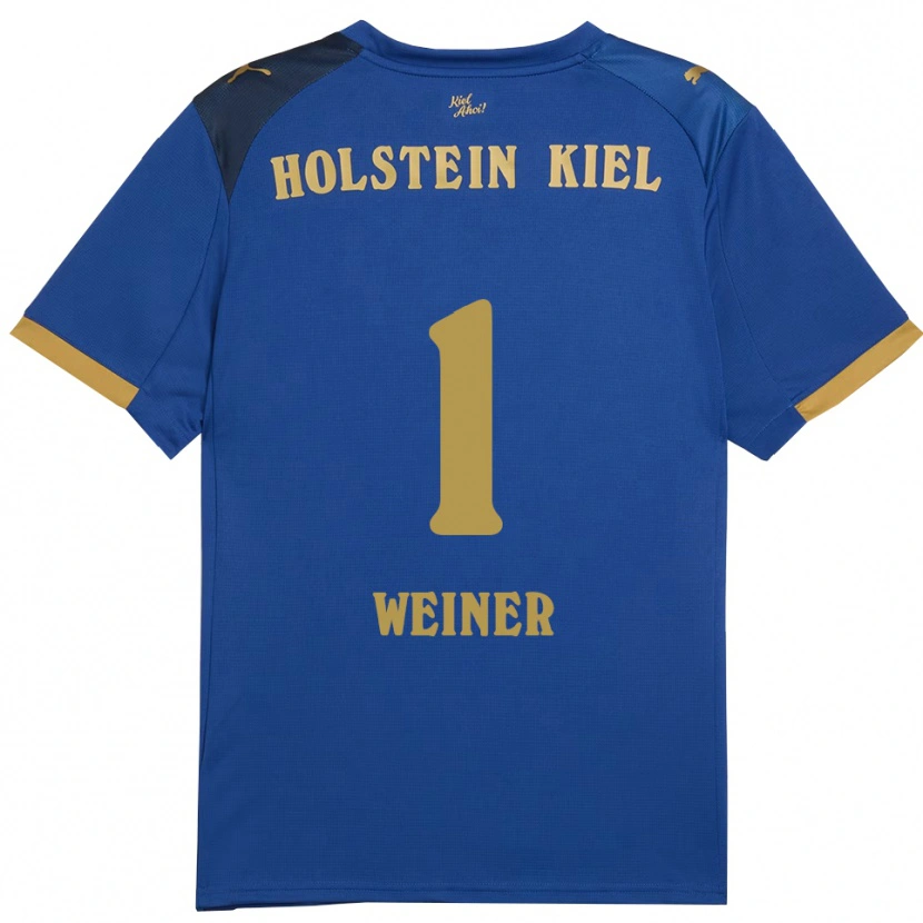 Danxen Kinderen Timon Weiner #1 Blauw Goud Thuisshirt Thuistenue 2025/26 T-Shirt