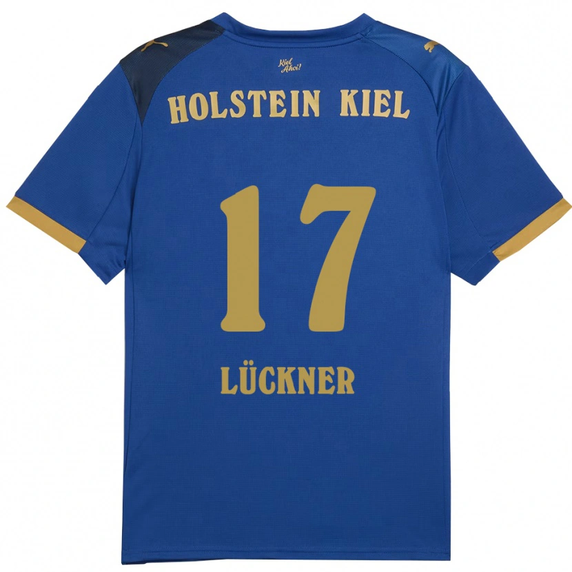 Danxen Kinderen Veit Lückner #17 Blauw Goud Thuisshirt Thuistenue 2025/26 T-Shirt