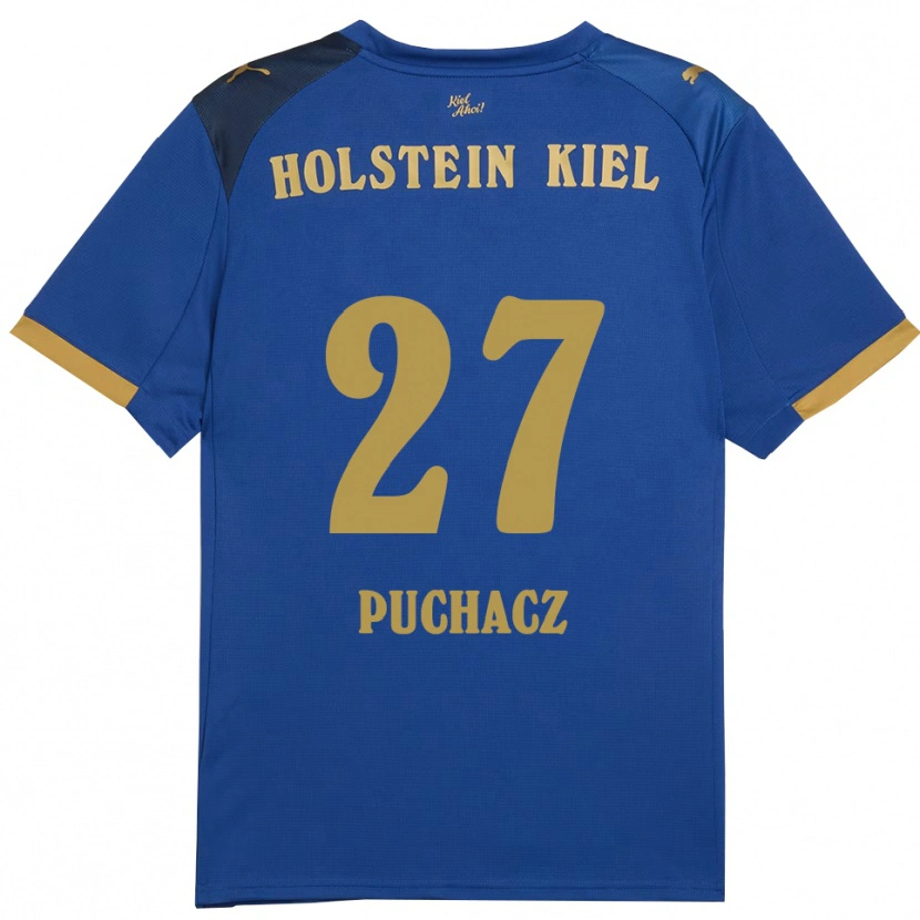 Danxen Kinderen Tymoteusz Puchacz #27 Blauw Goud Thuisshirt Thuistenue 2025/26 T-Shirt