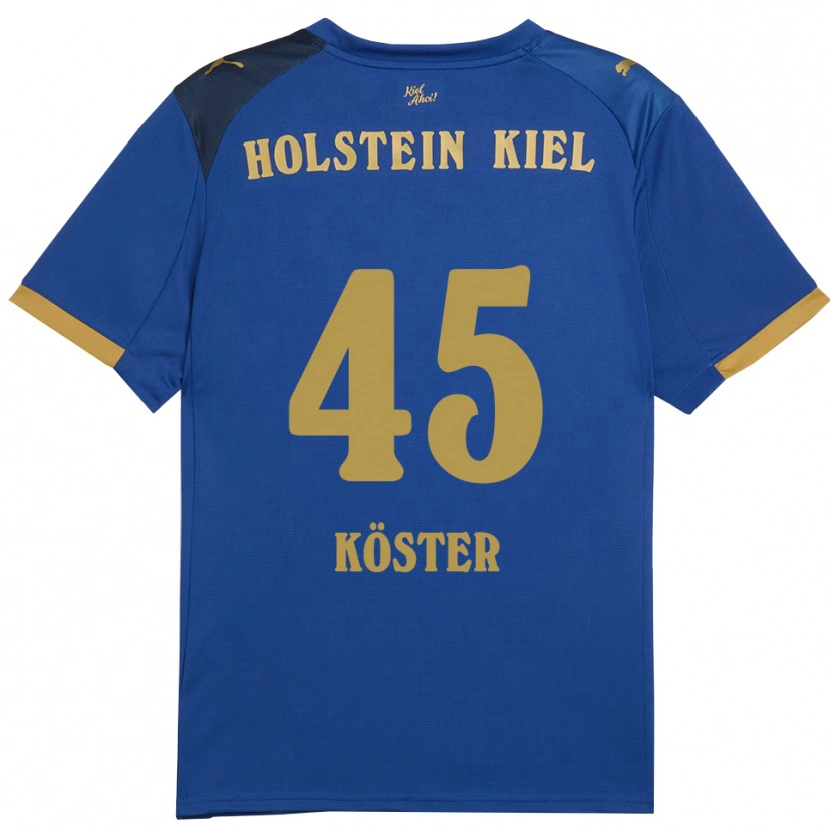 Danxen Kinderen Louis Köster #45 Blauw Goud Thuisshirt Thuistenue 2025/26 T-Shirt