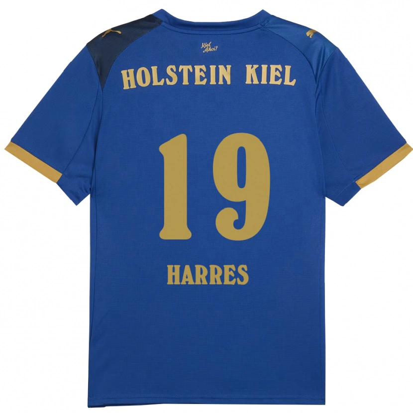 Danxen Kinderen Phil Harres #19 Blauw Goud Thuisshirt Thuistenue 2025/26 T-Shirt