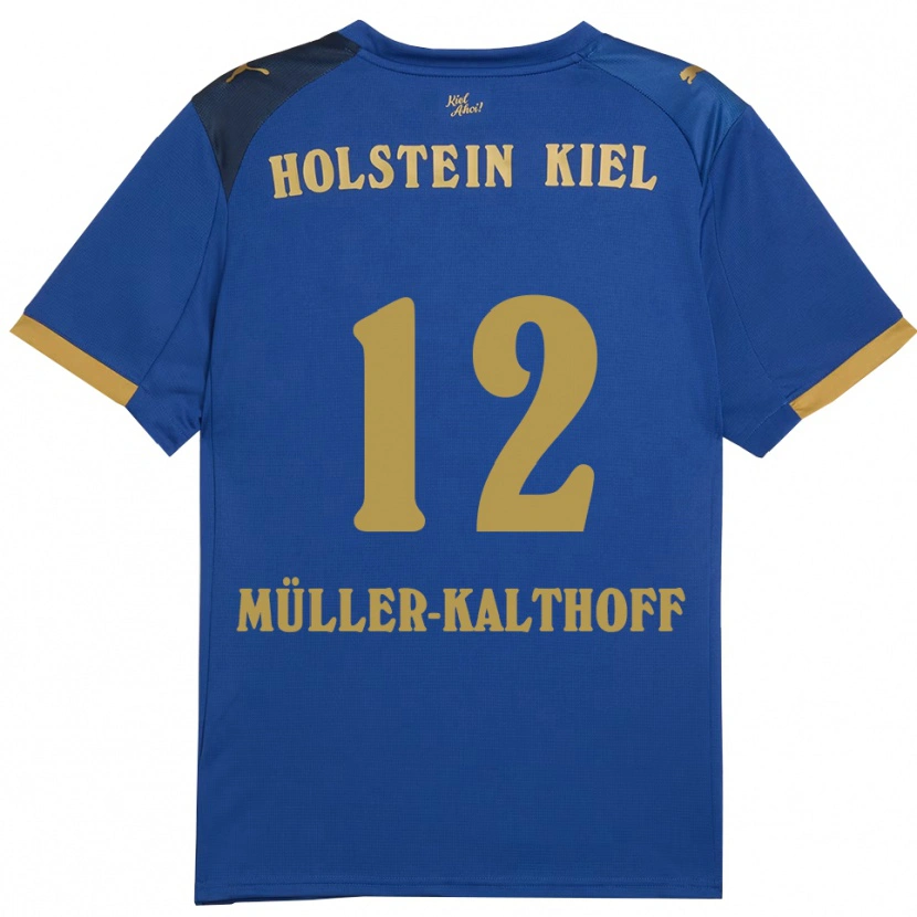 Danxen Kinderen Henrie Müller-Kalthoff #12 Blauw Goud Thuisshirt Thuistenue 2025/26 T-Shirt