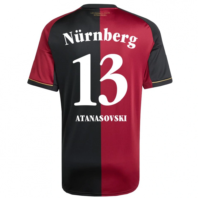 Danxen Kinderen Adrian Atanasovski #13 Bordeauxzwart Thuisshirt Thuistenue 2025/26 T-Shirt