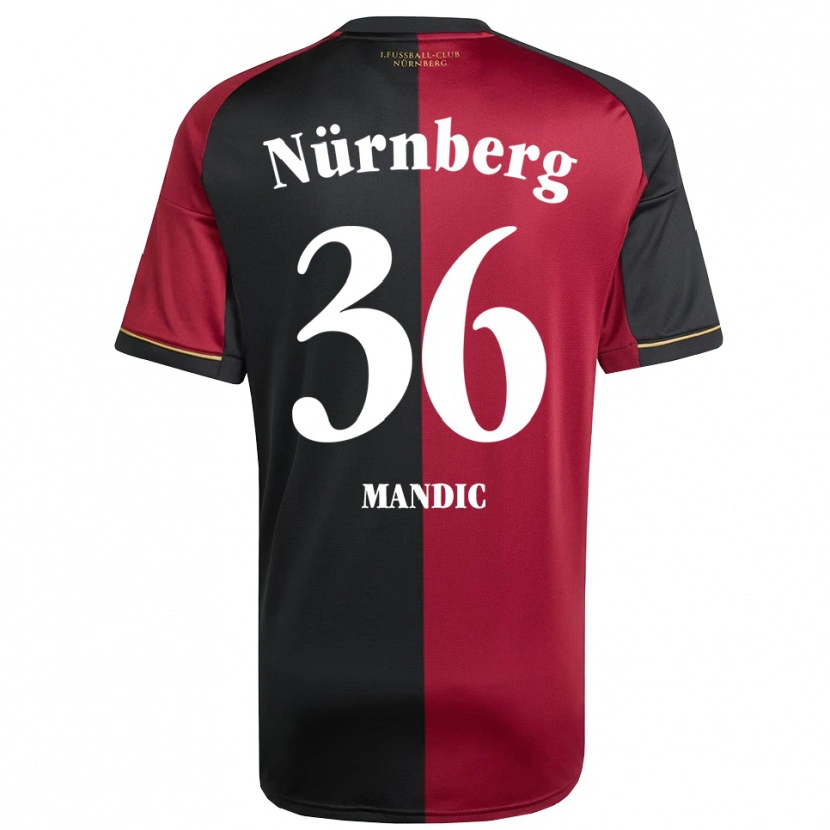 Danxen Kinderen Kristian Mandic #36 Bordeauxzwart Thuisshirt Thuistenue 2025/26 T-Shirt