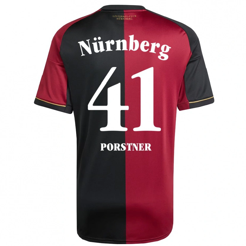 Danxen Kinderen Eric Porstner #41 Bordeauxzwart Thuisshirt Thuistenue 2025/26 T-Shirt