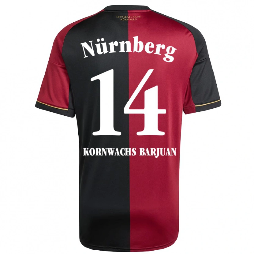 Danxen Kinderen Marc Kornwachs Barjuan #14 Bordeauxzwart Thuisshirt Thuistenue 2025/26 T-Shirt