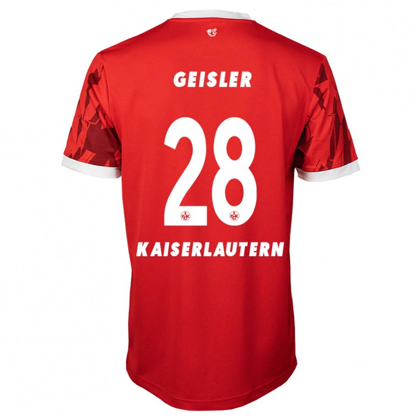 Danxen Kinderen Felix Geisler #28 Rood Wit Thuisshirt Thuistenue 2025/26 T-Shirt