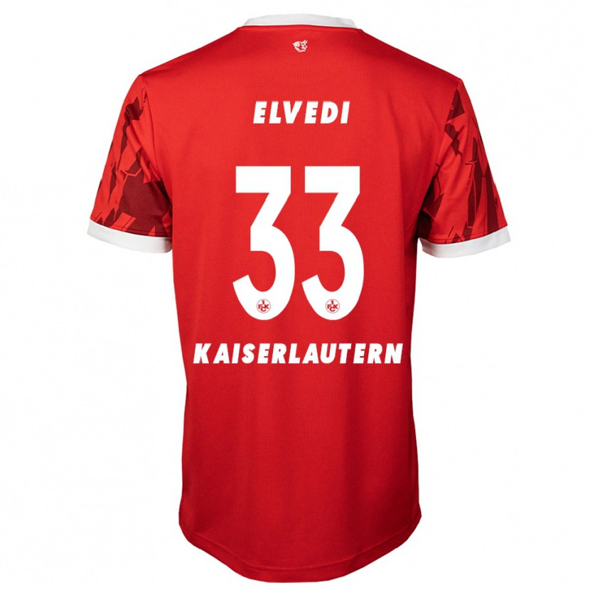 Danxen Kinderen Jan Elvedi #33 Rood Wit Thuisshirt Thuistenue 2025/26 T-Shirt