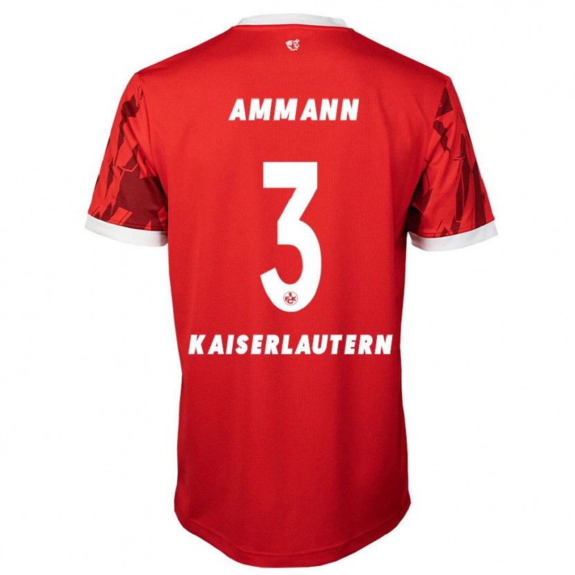 Danxen Kinderen Finn Ammann #3 Rood Wit Thuisshirt Thuistenue 2025/26 T-Shirt