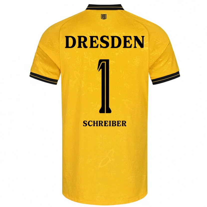 Danxen Kinderen Tim Schreiber #1 Geel Zwart Thuisshirt Thuistenue 2025/26 T-Shirt
