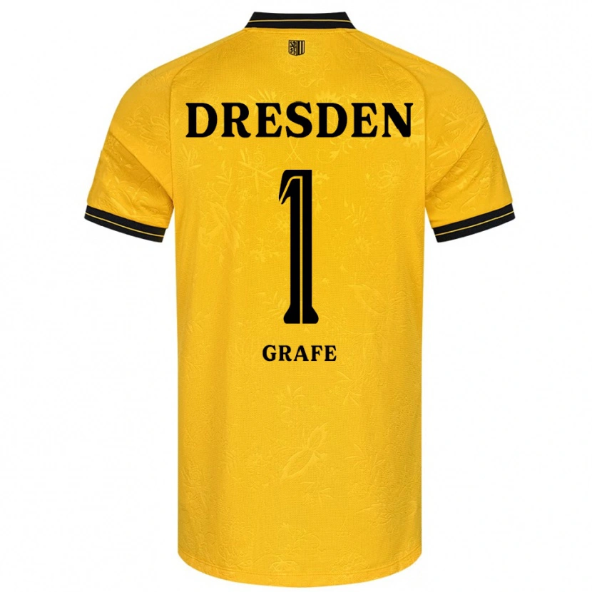 Danxen Kinderen Marlon Grafe #1 Geel Zwart Thuisshirt Thuistenue 2025/26 T-Shirt