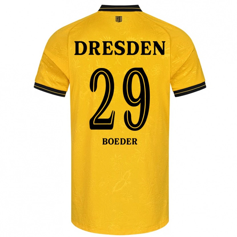 Danxen Kinderen Lukas Boeder #29 Geel Zwart Thuisshirt Thuistenue 2025/26 T-Shirt