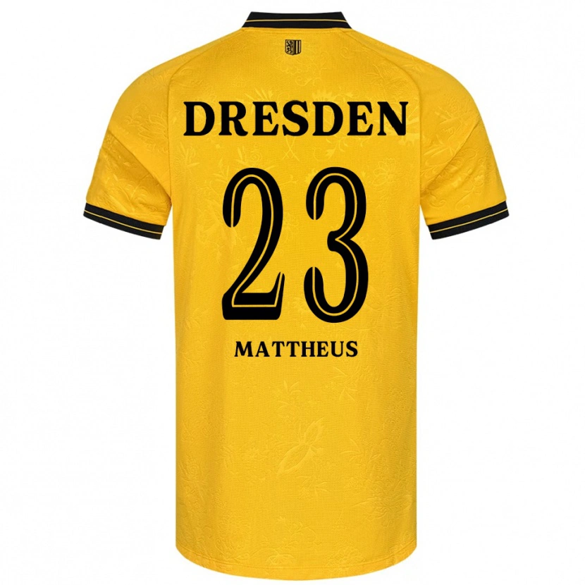Danxen Kinderen Paul Mattheus #23 Geel Zwart Thuisshirt Thuistenue 2025/26 T-Shirt