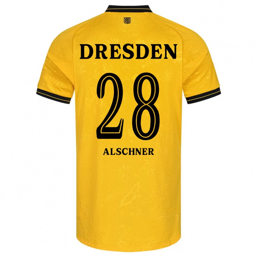 Danxen Kinderen Felix Alschner #28 Geel Zwart Thuisshirt Thuistenue 2025/26 T-Shirt