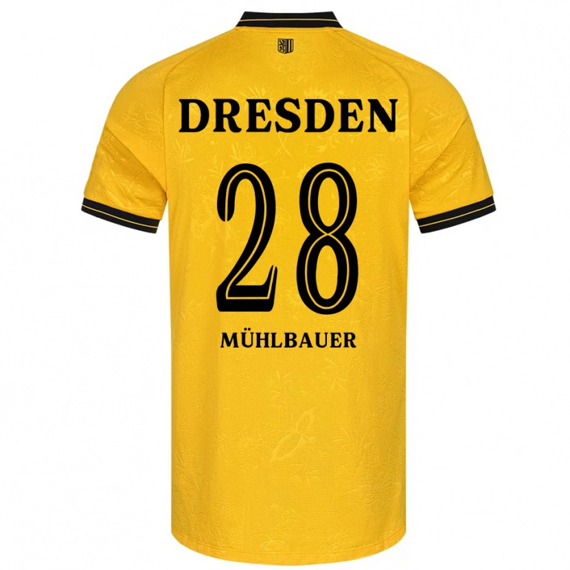 Danxen Kinderen Aron Mühlbauer #28 Geel Zwart Thuisshirt Thuistenue 2025/26 T-Shirt