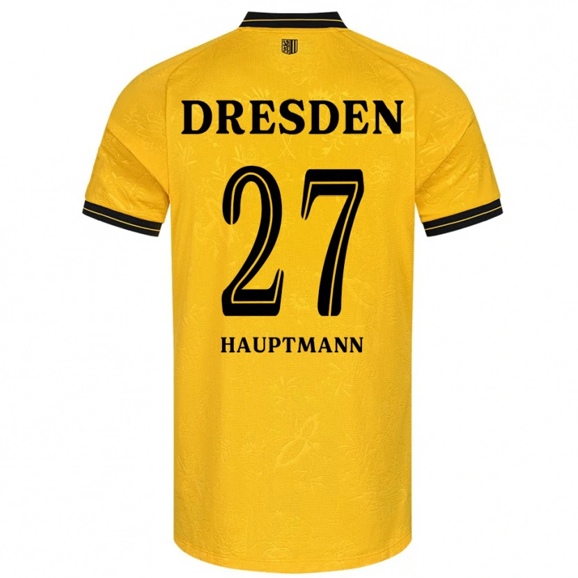 Danxen Kinderen Niklas Hauptmann #27 Geel Zwart Thuisshirt Thuistenue 2025/26 T-Shirt
