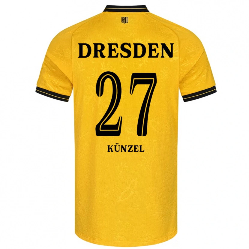Danxen Kinderen Nico Künzel #27 Geel Zwart Thuisshirt Thuistenue 2025/26 T-Shirt