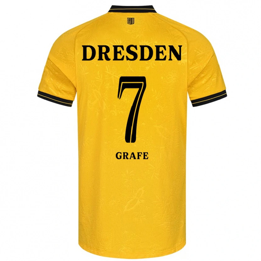 Danxen Kinderen Quentin Grafe #7 Geel Zwart Thuisshirt Thuistenue 2025/26 T-Shirt