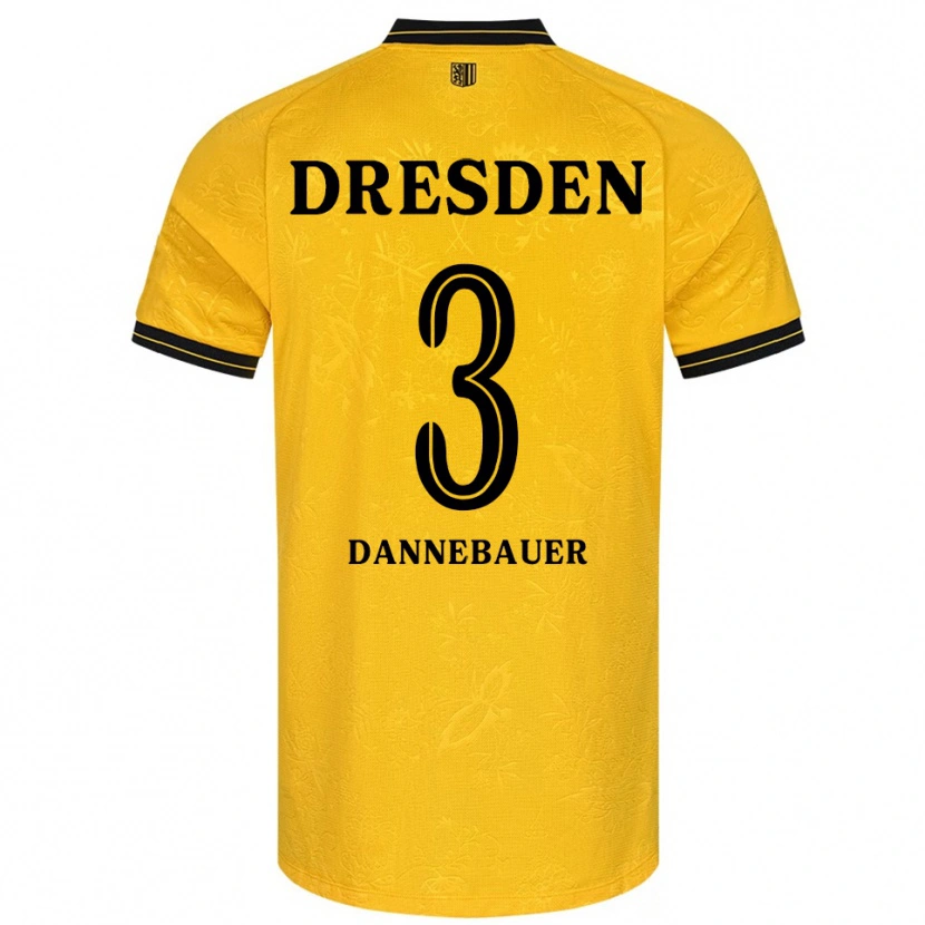 Danxen Kinderen Elias Dannebauer #3 Geel Zwart Thuisshirt Thuistenue 2025/26 T-Shirt
