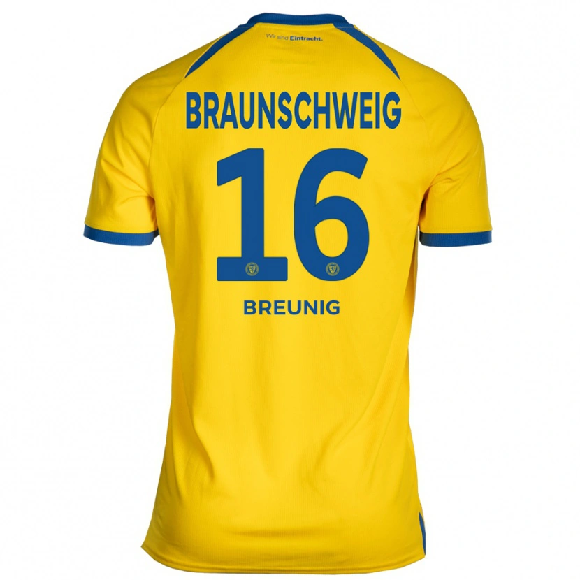 Danxen Kinderen Louis Breunig #16 Geel Blauw Thuisshirt Thuistenue 2025/26 T-Shirt