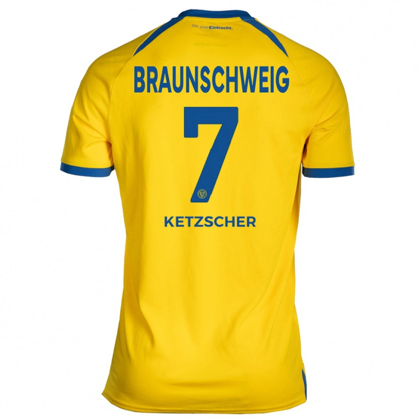 Danxen Kinderen Mika Ketzscher #7 Geel Blauw Thuisshirt Thuistenue 2025/26 T-Shirt
