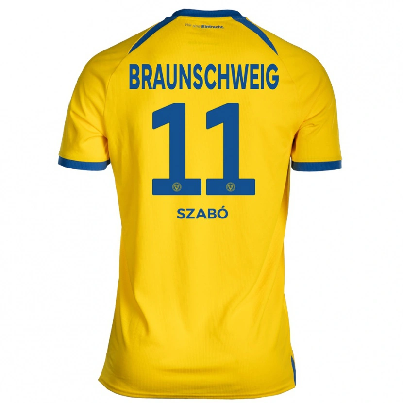 Danxen Kinderen Levente Szabó #11 Geel Blauw Thuisshirt Thuistenue 2025/26 T-Shirt