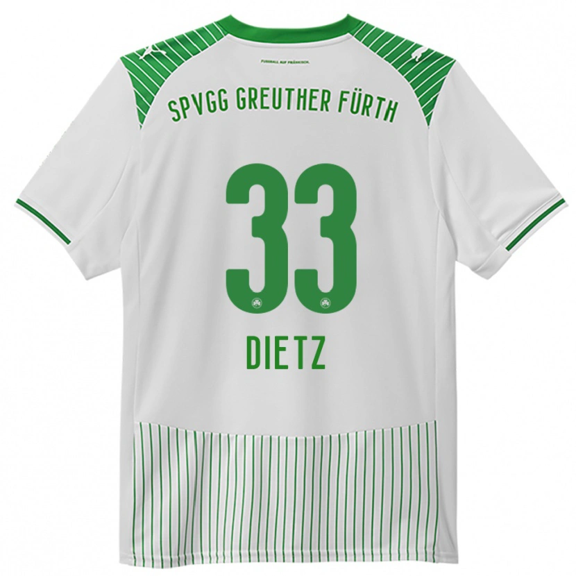 Danxen Kinderen Maximilian Dietz #33 Wit Groen Thuisshirt Thuistenue 2025/26 T-Shirt