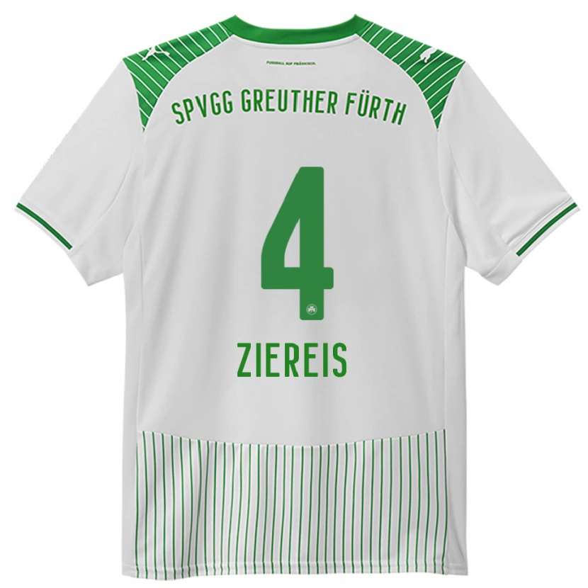 Danxen Kinderen Philipp Ziereis #4 Wit Groen Thuisshirt Thuistenue 2025/26 T-Shirt