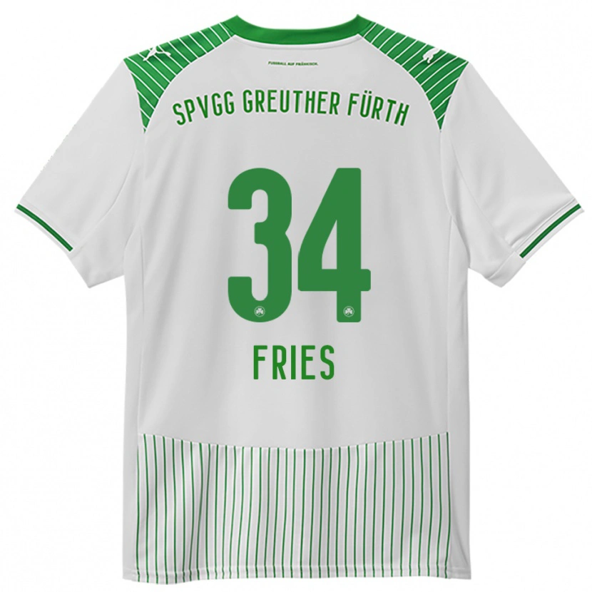 Danxen Kinderen Marlon Fries #34 Wit Groen Thuisshirt Thuistenue 2025/26 T-Shirt