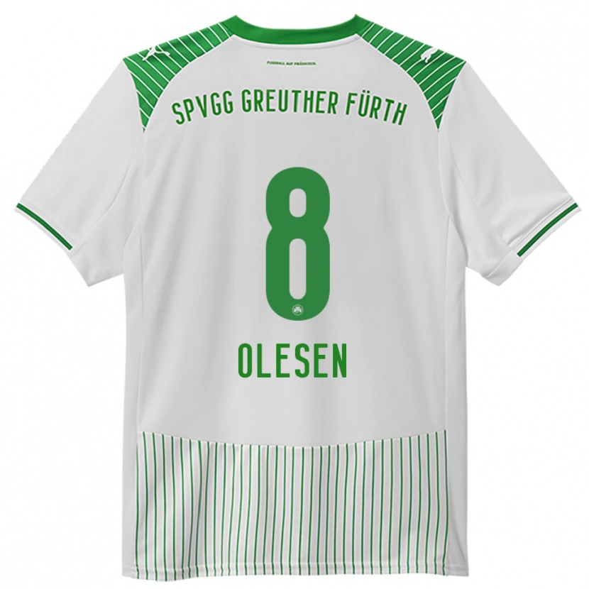 Danxen Kinderen Mathias Olesen #8 Wit Groen Thuisshirt Thuistenue 2025/26 T-Shirt