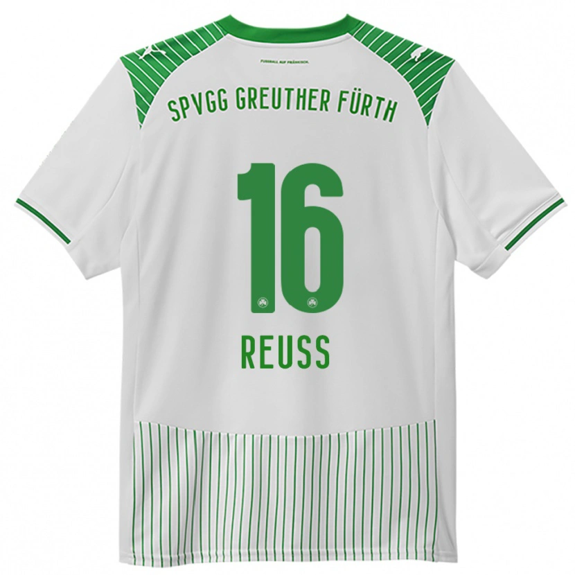 Danxen Kinderen Jonah Reuß #16 Wit Groen Thuisshirt Thuistenue 2025/26 T-Shirt