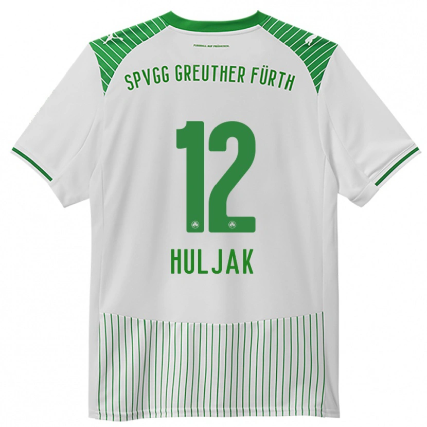 Danxen Kinderen Dominik Huljak #12 Wit Groen Thuisshirt Thuistenue 2025/26 T-Shirt