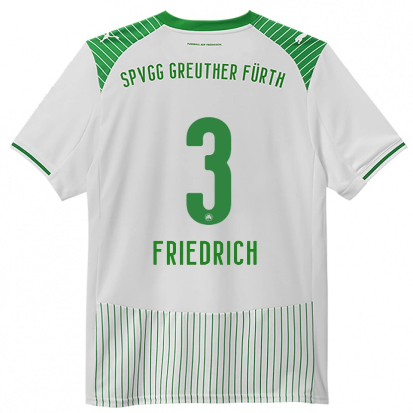 Danxen Kinderen Niklas Friedrich #3 Wit Groen Thuisshirt Thuistenue 2025/26 T-Shirt
