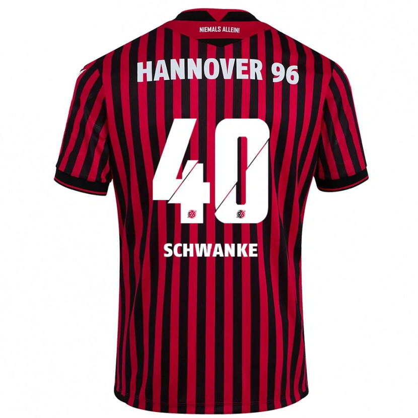 Danxen Kinderen Jonas Schwanke #40 Rood Zwart Thuisshirt Thuistenue 2025/26 T-Shirt