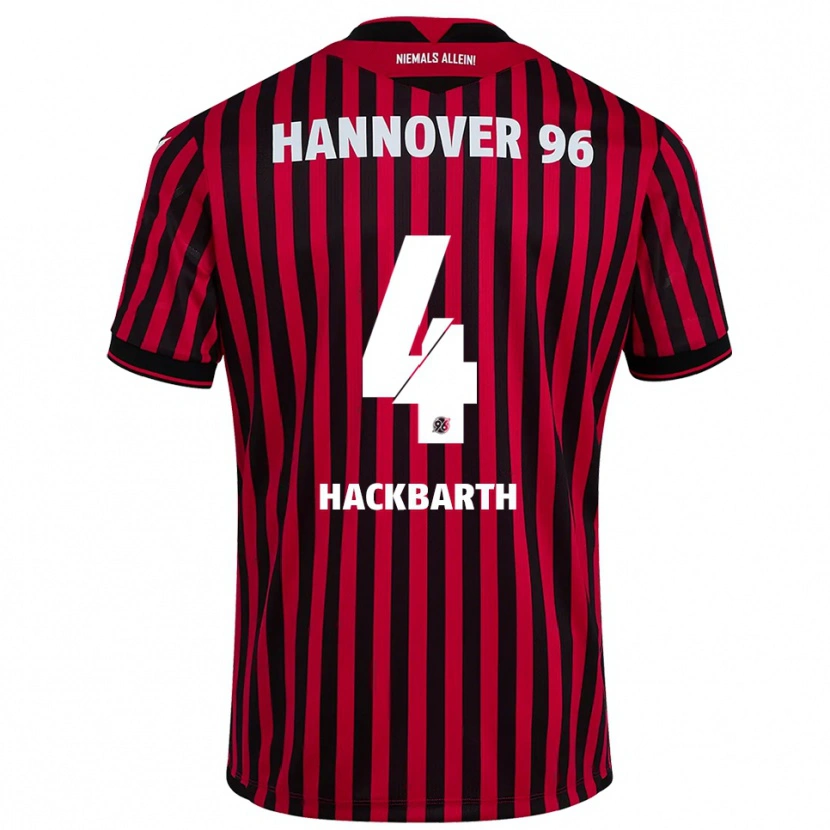 Danxen Kinderen Celina Hackbarth #4 Rood Zwart Thuisshirt Thuistenue 2025/26 T-Shirt