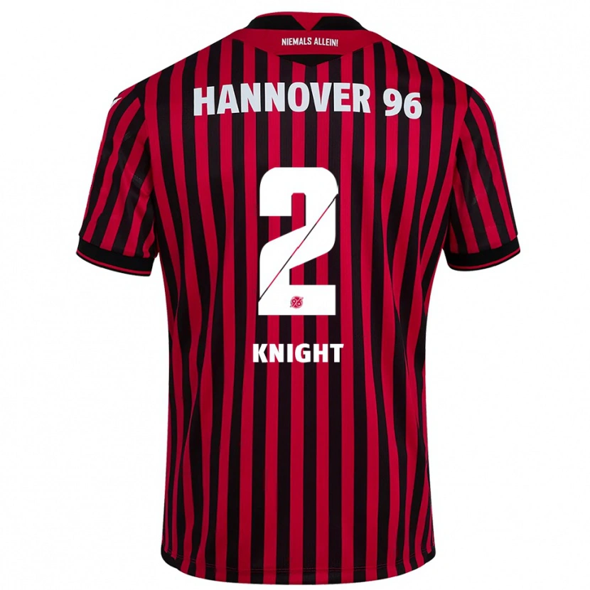 Danxen Kinderen Josh Knight #2 Rood Zwart Thuisshirt Thuistenue 2025/26 T-Shirt