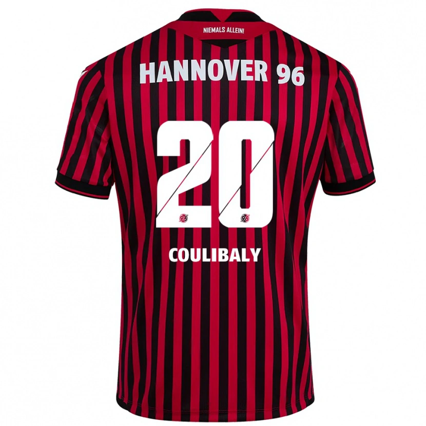 Danxen Kinderen Adam Coulibaly #20 Rood Zwart Thuisshirt Thuistenue 2025/26 T-Shirt