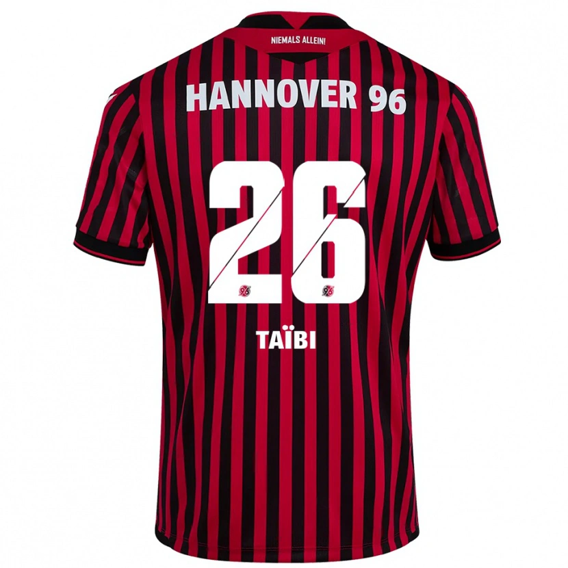 Danxen Kinderen Waniss Taïbi #26 Rood Zwart Thuisshirt Thuistenue 2025/26 T-Shirt