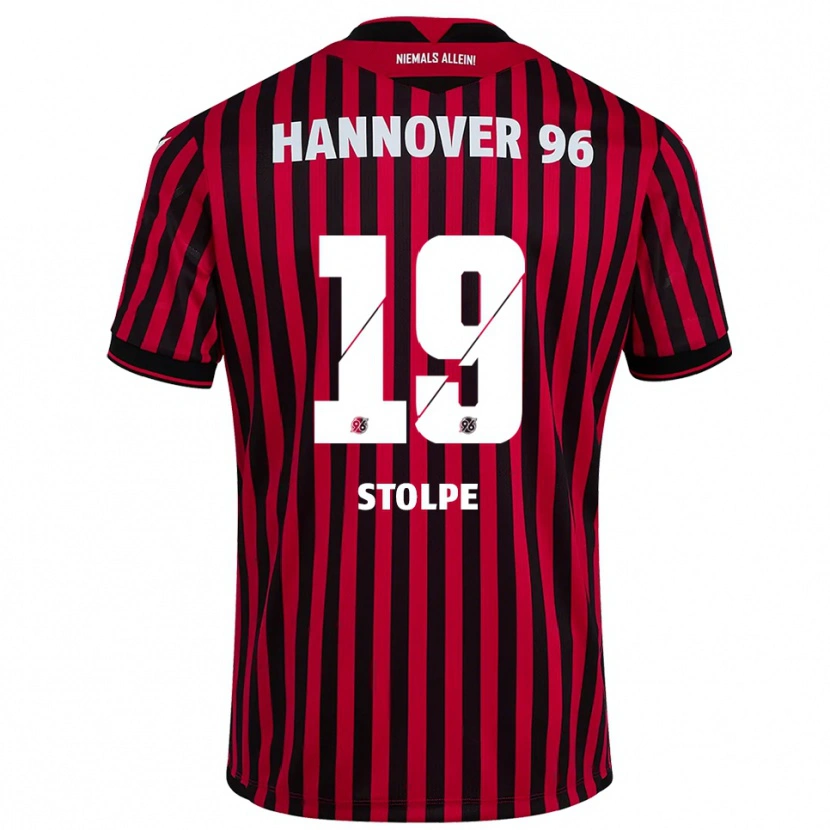 Danxen Kinderen Robin Stolpe #19 Rood Zwart Thuisshirt Thuistenue 2025/26 T-Shirt