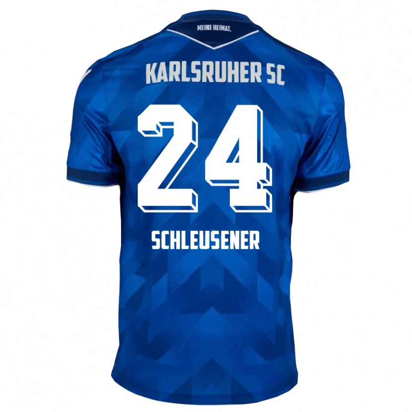 Danxen Kinderen Fabian Schleusener #24 Blauw Wit Thuisshirt Thuistenue 2025/26 T-Shirt
