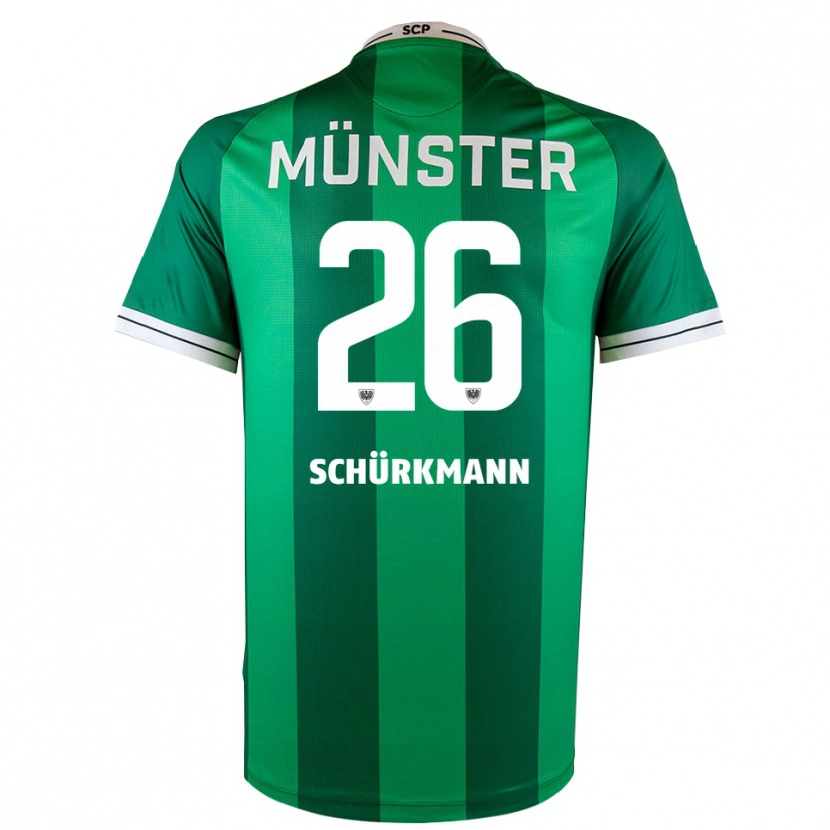 Danxen Kinderen Christopher Schürkmann #26 Groen Wit Thuisshirt Thuistenue 2025/26 T-Shirt