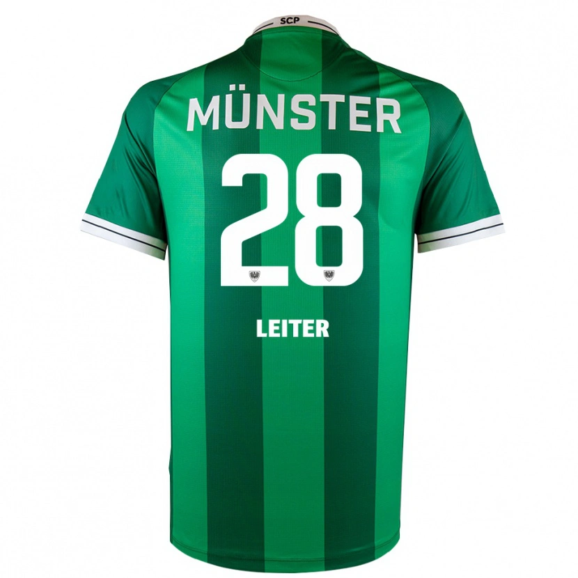 Danxen Kinderen Ben Leiter #28 Groen Wit Thuisshirt Thuistenue 2025/26 T-Shirt