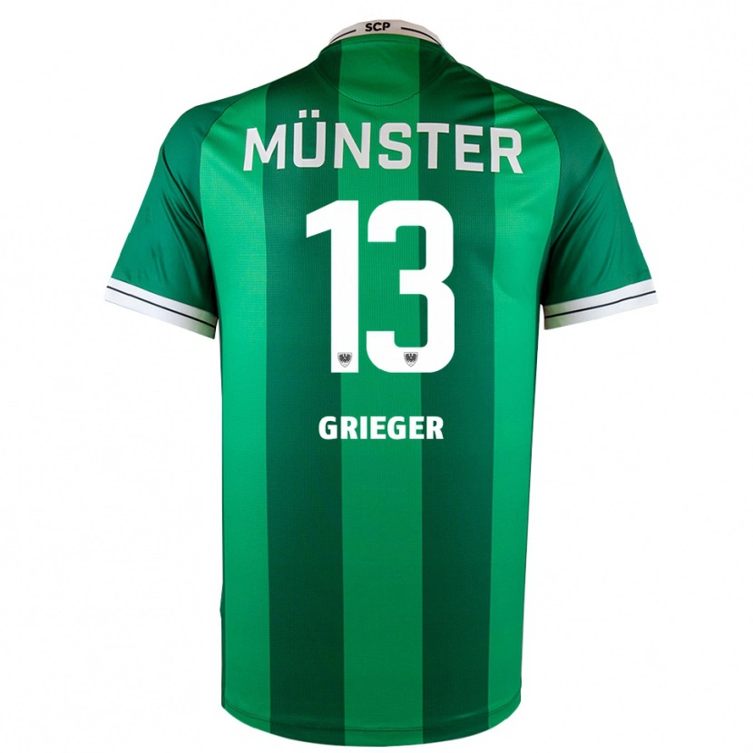 Danxen Kinderen Dominik Grieger #13 Groen Wit Thuisshirt Thuistenue 2025/26 T-Shirt